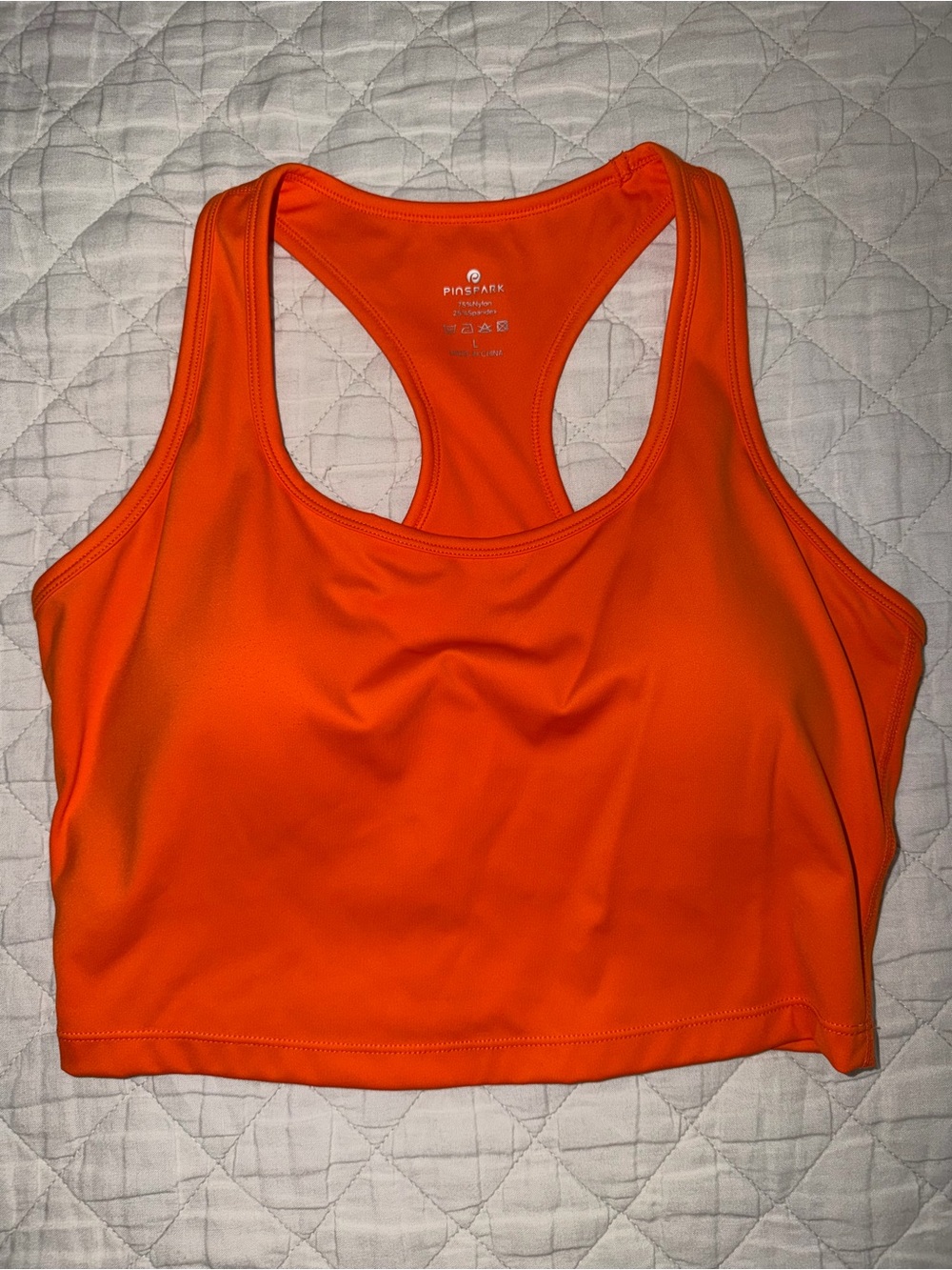 Orange Racerback Longline Sports Bra